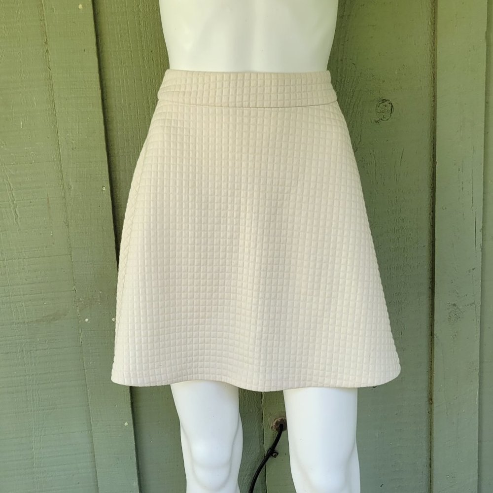 BANANA REPUBLIC Ivory Square Quilted Circle Skirt 0
